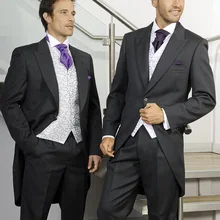 Остроконечное пальто с отворотом на одной пуговице, с ласточковым хвостом, 3 предмета(куртка, жилет), модное пальто Terno Masculino, популярное, новейший стиль, FormalCustome