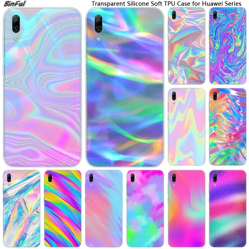 Цветной Радужный Мягкий силиконовый чехол для телефона Huawei Mate 10 20 Lite Pro Enjoy 9S Y9 Y7 Y6