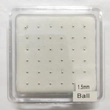 Упаковка из 36 шт 925 стерлингового серебра 1,5 мм шариковая носовая булавка кость золото гвоздик для ноздри