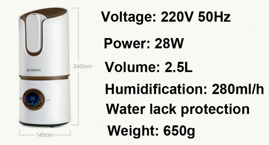 Высококачественный домашний спальня тихий увлажнитель воздуха 2.5L офис 220 В Увлажнитель воздуха Арома диффузор низкий увлажнитель 280 мл