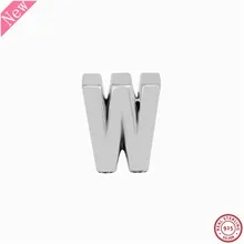 Буква W Шарм бусины для Для женщин ювелирных изделий с тиснением сердца и точек DIY Fit Подвески Пандора Серебро 925 первоначально LE017-W