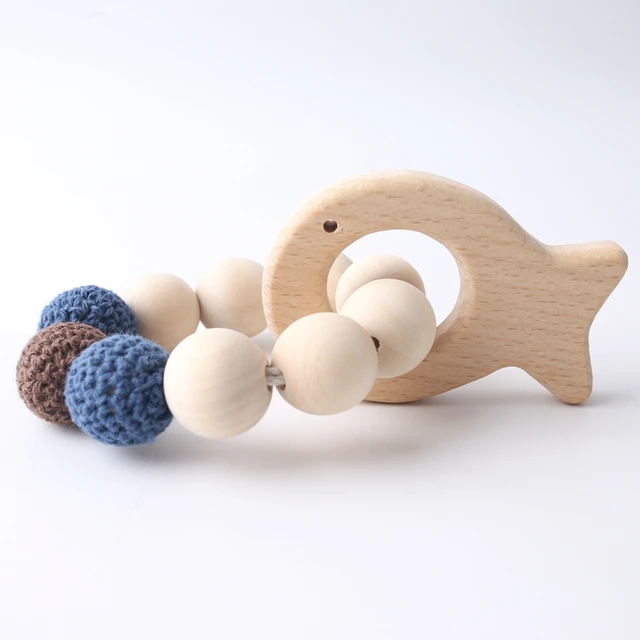 US $3.50 DIY Crafts Bracelets With Fish Shape Accessories For Baby Rattle Toys Nontoxic Crochet Beads Food 