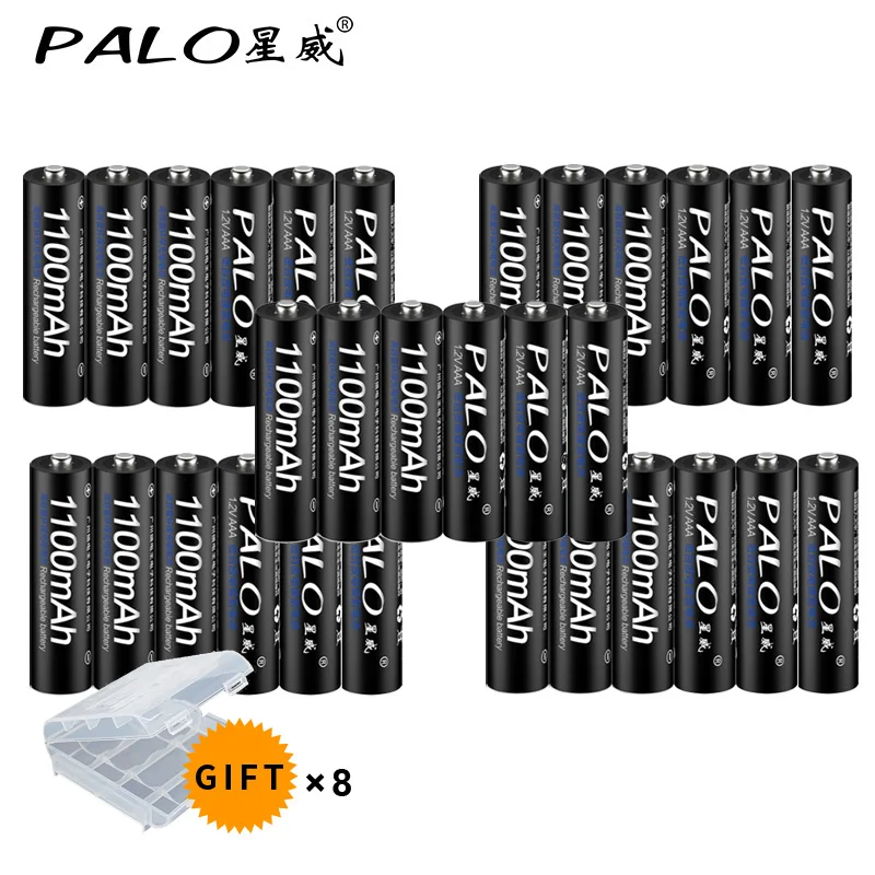 20 шт PALO 1,2 V 1100mAh AAA NIMH перезаряжаемые батареи 1100mAh 3A AAA перезаряжаемые батареи для игрушек камеры фонарик - Цвет: 30pcs 1100