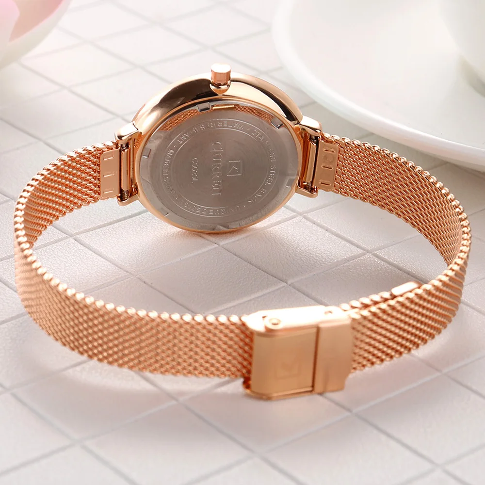 CURREN 9029 Female Quartz Watch Gem Dial Ultra-Thin Knit Strap Top Brand Female Luxury Wristwatch Girl Clock Relogio Feminino top brand (6)