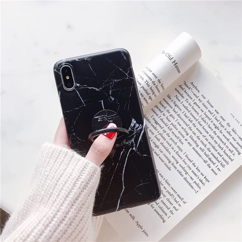 FLYKYLIN глянцевый мраморный чехол для iPhone 6 S 7 8 Plus X XR XS Max Coque Ретро задняя крышка на