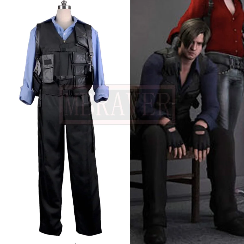 

Leon Scott Kennedy Cos Cosplay Costume Halloween Uniform Outfit Custom Made Any Size