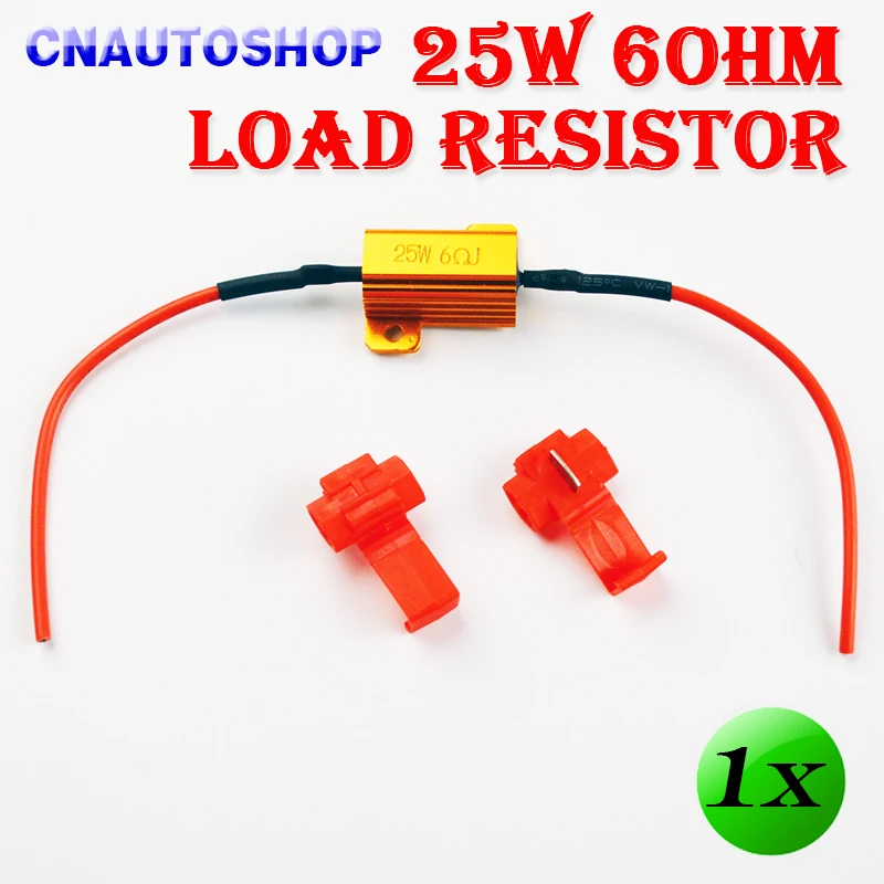 Бегемот 1 Вт шт./лот 25 Вт 6ohm нагрузочный резистор 12 В в сопротивление для светодио дный автомобиля светодиодной вспышкой индикатор контроллер CANBUS проблема