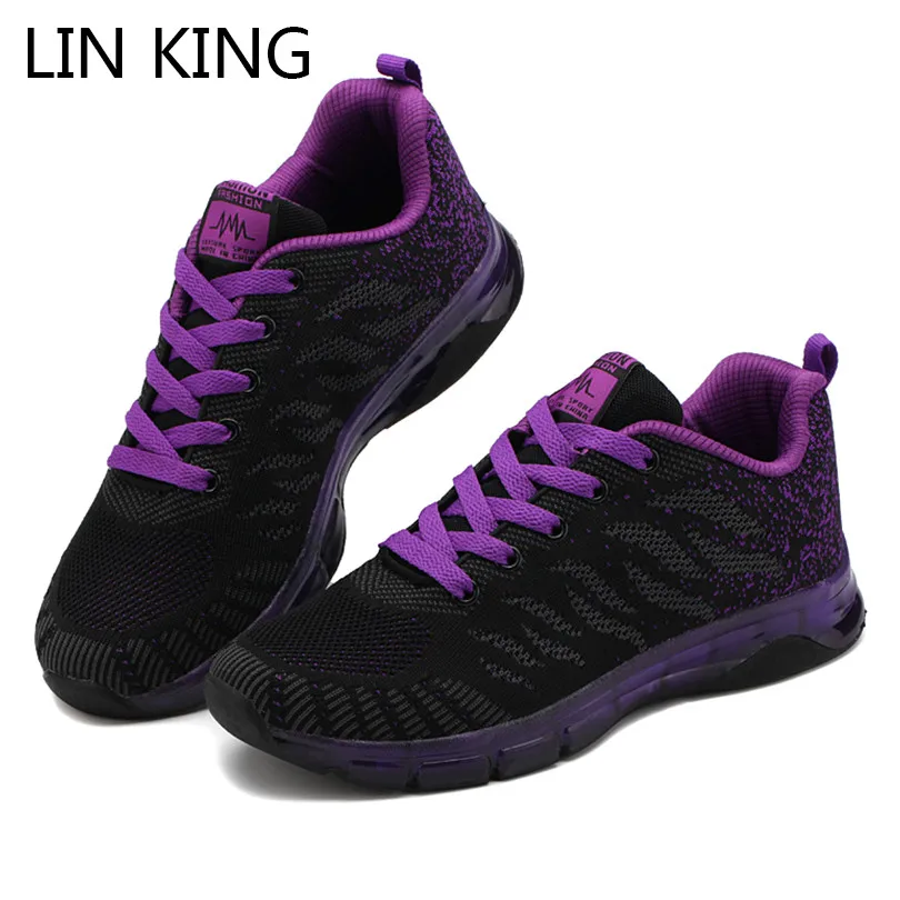 

LIN KING Woman Casual Shoes Breathable Women Lace Up Sneakers Air Cushion Ladies Outdoor Tenis Shoes Wedges Vulcanized Shoes