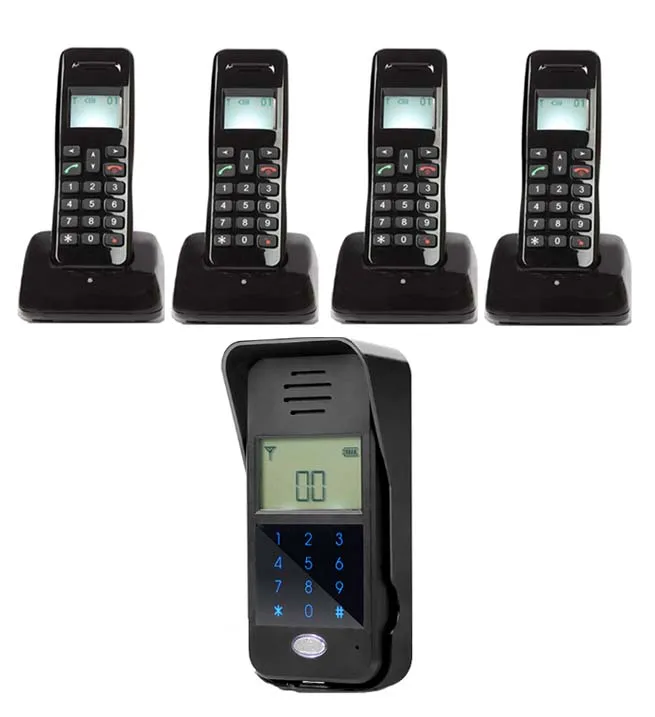 MOUNTAINONE New Arrivial Wireless Digital Audiio Door Phone Password unlock / intercom system for 4-apartments | Безопасность и