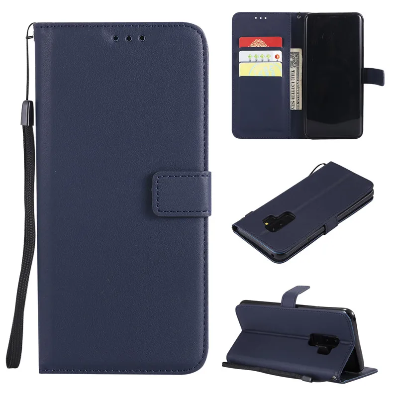 Кожаный чехол для телефона для samsung Galaxy S9 S8 Plus S6 S7 Edge S5 S4 S3 Mini Grand Prime Note 9 8 5 флип-кошелек держатель для карт - Цвет: Dark Blue
