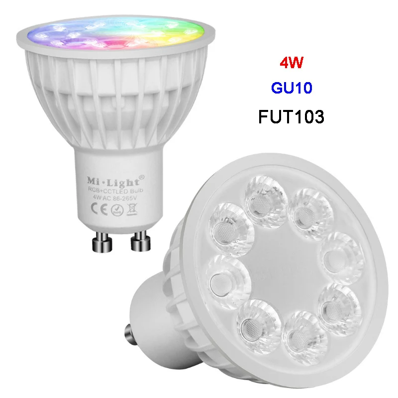 Miboxer FUT103/FUT104 4W GU10 MR16 RGB+ CCT Светодиодный прожектор AC110V 220V FUT089/FUT092/B8/B4/T4/WL-Box1/iBox2 2,4G пульт дистанционного управления - Испускаемый цвет: FUT103