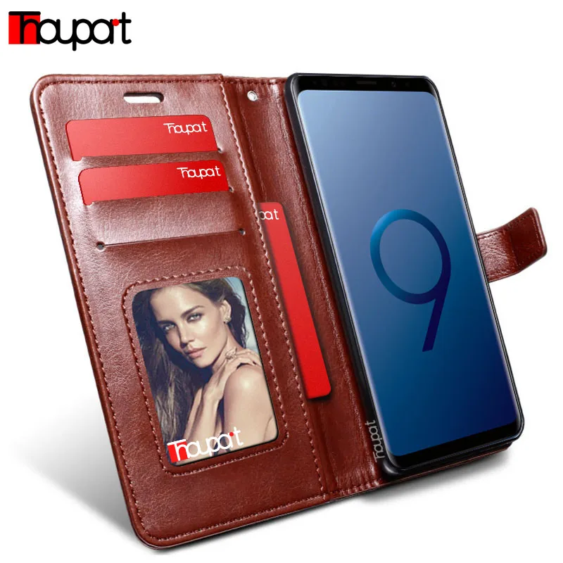 Thouport PU кожаный чехол для Samsung S9 / Galaxy Plus Ретро Флип кошелек телефона S9plus +|case for