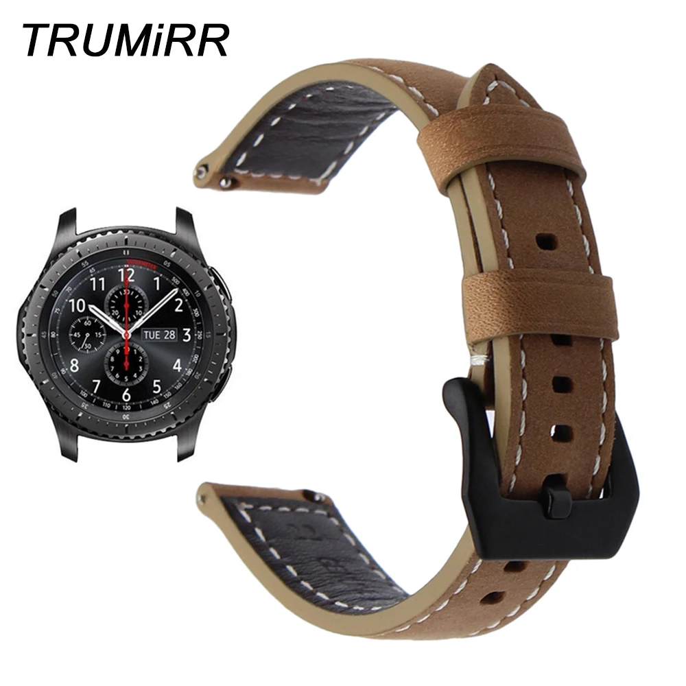 22mm Italy Genuine Leather Watchband Quick Release Strap for Samsung Gear S3 Galaxy Watch 46mm Steel Buckle Band Wrist Bracelet 22mm Italy Genuine Leather Watchband Quick Release Strap for Samsung Gear S3 Galaxy Watch 46mm Steel Buckle Band Wrist Bracelet