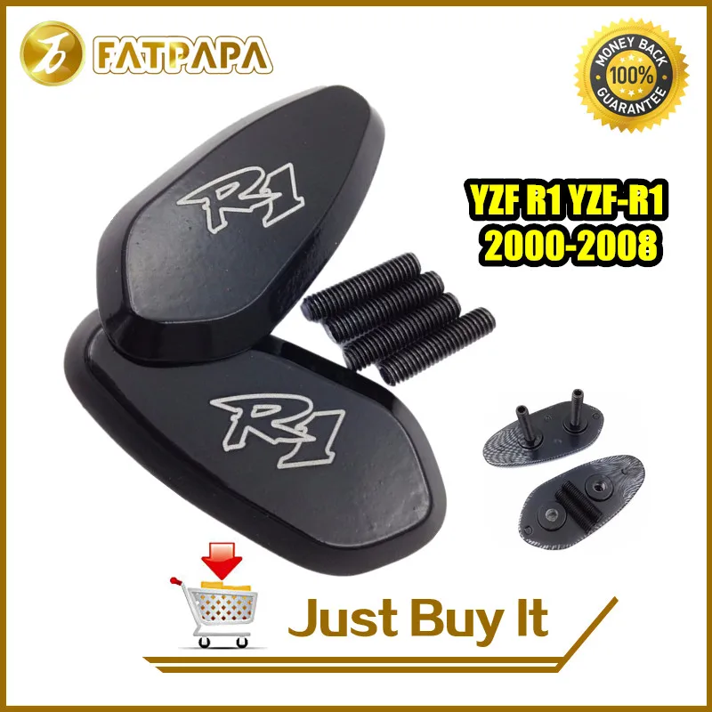 

Free shipping motorcycle accessories CNC Aluminium R1 Mirror Base Plates for Yamaha YZF R1 YZF-R1 2000-2008 01 02 03 04 05 06 07