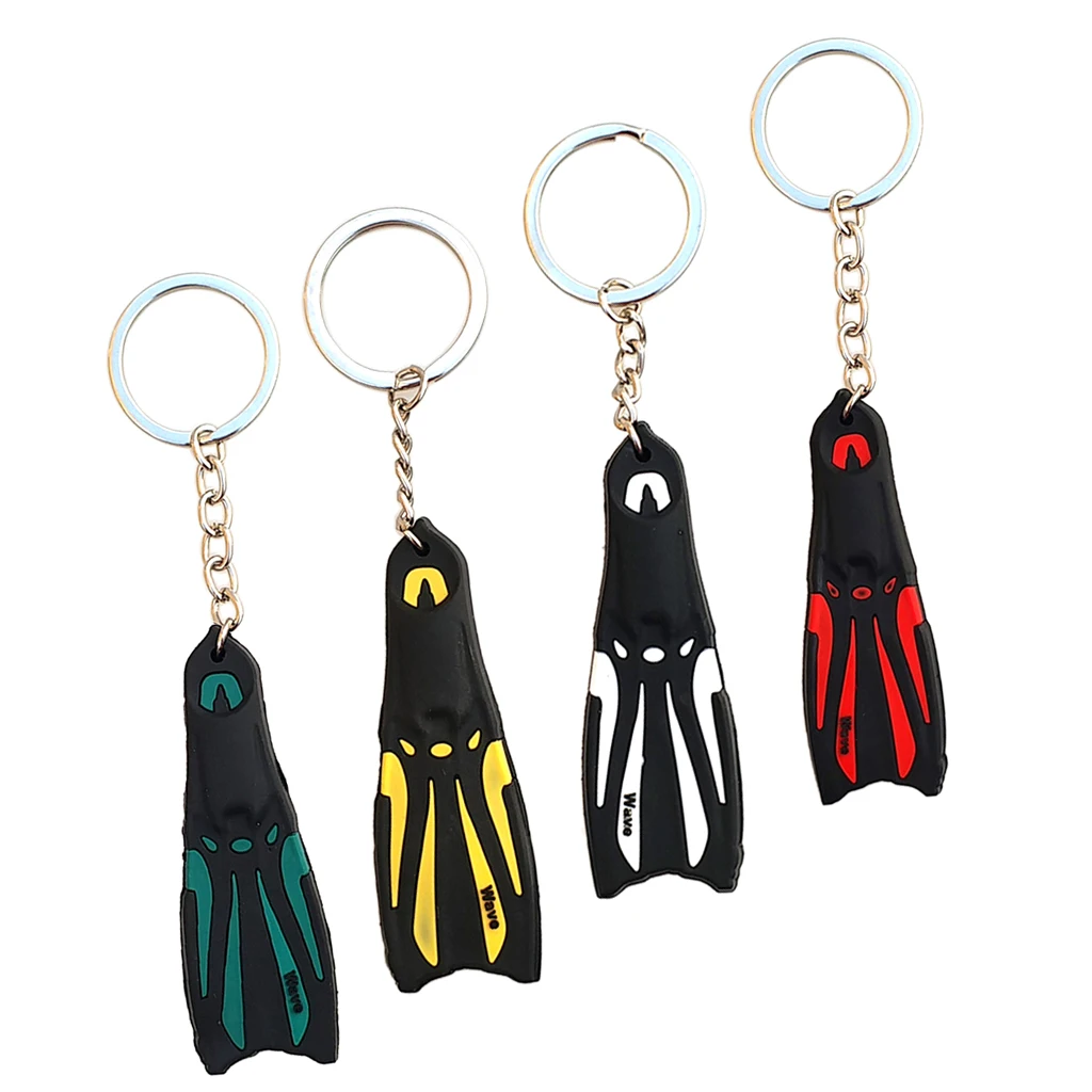 Scuba Flipper Key Chain Keyring for Boat Kayak Multicolor Surfing Sailing Car Keys Diving Fin Key Chain 