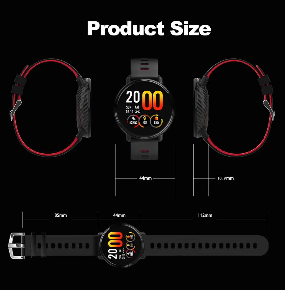 LEMFO K1 2.5D Full HD 3D UI сенсорный экран Смарт-часы IP68 водонепроницаемый монитор сердечного ритма сменный ремешок умные часы для Android