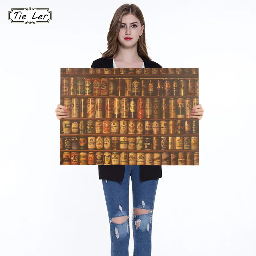 

1PC Beer Encyclopedia of Graphic Evolutionary History Bar Counter Adornment Kitchen Retro Poster Wall Sticker 51.5X36cm