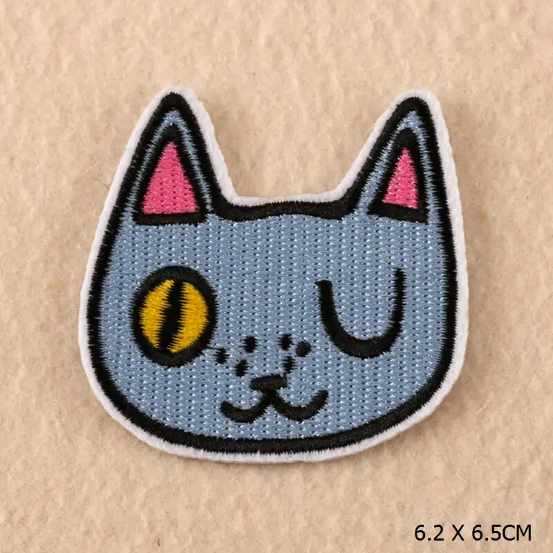 

1pc Embroidery Appliques Patches Dog Cat Unicorn Animal Iron on Clothing Sticker Ironing Applications for Kid Clothes Stripe