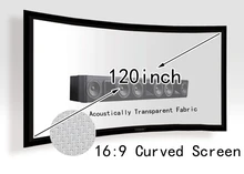Acoustically Transparent Projection Screen 120inch Curved Fixed Frame 16:9 DIY Wall Mount Projector Screens