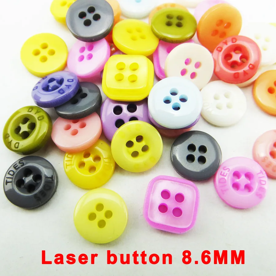 

100PCS 8.6MM colors Dyed high quality Laser button shape buttons coat boots sewing clothes accessories R-315