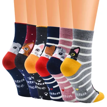 

New fashion cartoon socks cute lady cotton socks cat funny socks womens