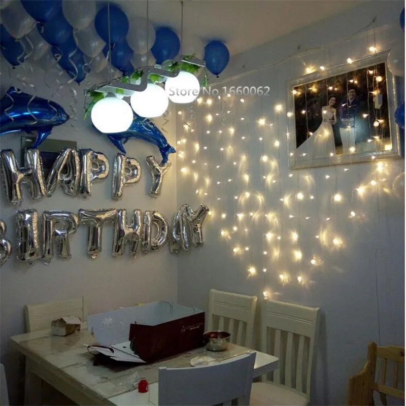 

220V 2m * 1.5m 124 Fairy lights LED string lights garland Christmas Love heart Curtain luzes casamento navidad decoration