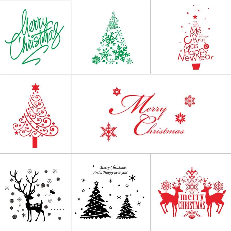 

new merry christmas tree wall stickers for kids rooms shop window home decor vinyl happy new year wall decals diy mural art