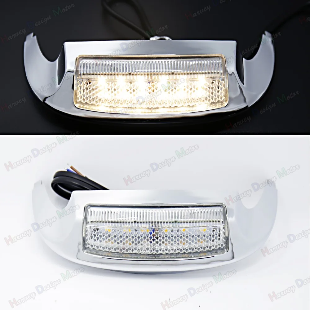 

Front LED Fender Tip Light White Lens for Harley Road King FLHR FLHTCU 2014-2017