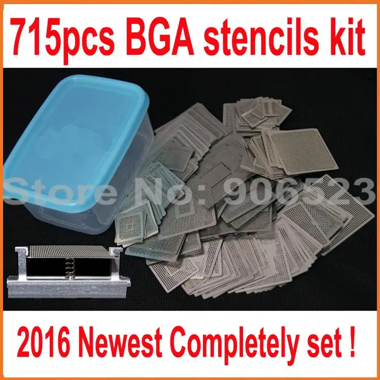 

2016 New full set 715pcs/set BGA Stencil template Bga Reballing Stencil Kit with direct heating Reballing station