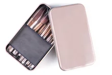 12pcs/box profesional cosmetic brush tools cleaner beauty kit blending oval set powder trucco eyeshadow kabuki bag naked sets