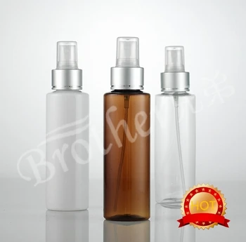 

Free shipping 50pcs/lot 120ml round plastic spray bottle Aluminum nozzle, empty fine mist spray pump container bottles