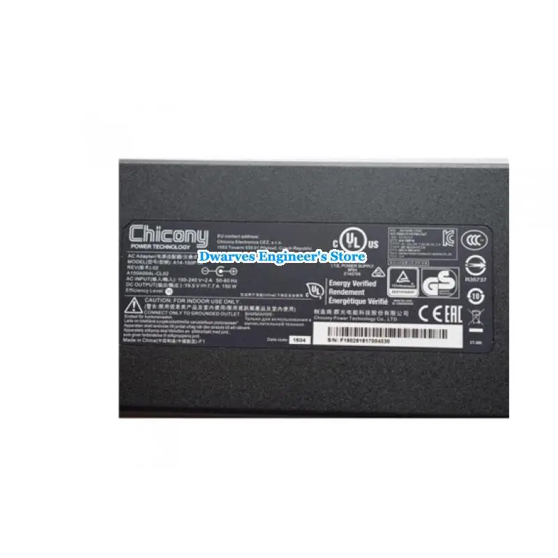 Оригинальные Chicony A14 150P1A 19 5 v 7.7A Питание для CLEVO W650KK1 P671RA MSI GS70 GP73 GS60 GS63 GE62 GS63VR адаптер