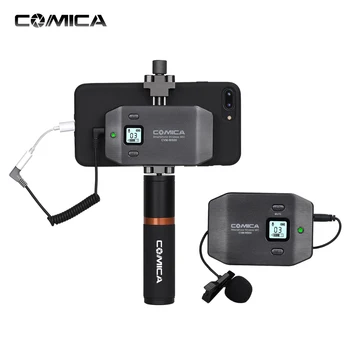 

COMICA 6-Channel UHF Wireless Smartphone Lavalier Microphone Video Vlogging System Phone Holder/Grip/Carry Bag for iPhone Huawei