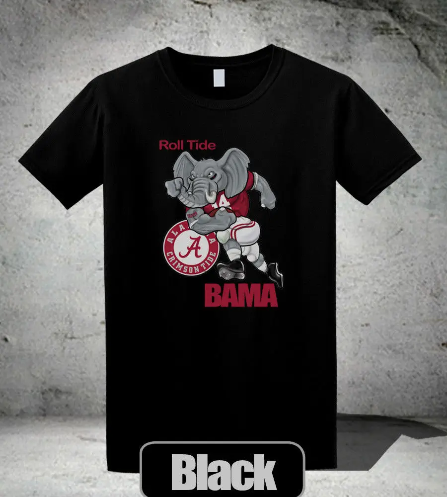 Big AL Alabama Crimson Tide T Shirt Men's Black Colour Top Shirtin T