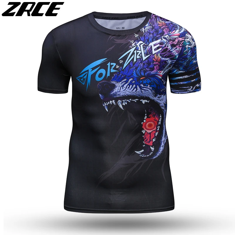 Günstige ZRCE 3D Print Wolf Männer Hemd Mit Arm Hülse O ansatz sommer Lustige Cosplay Kostüm Fremden Kühlen Dinge Streewear Dünne T hemd