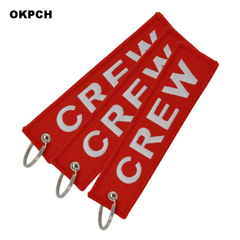 

Red Crew Launch Key Chain Keychain for Motorcycles and Cars Embroidery Key Fobs PK-0034