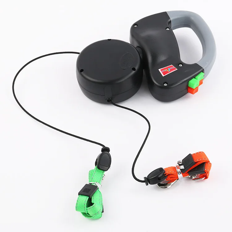 

Lekexi Flat Double Two Dogs Automatic Lead For Walk Small Medium Big Dog Leash Flexible Outdoor Security Training Pet