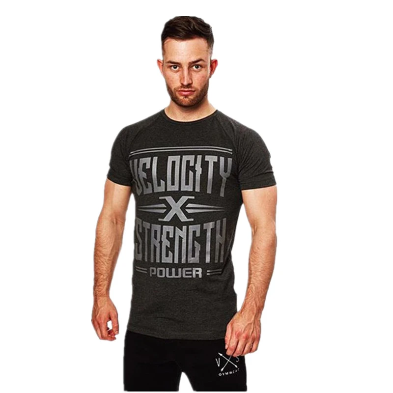 2018 Men Cotton Gyms T shirt New Fitness Bodybuilding