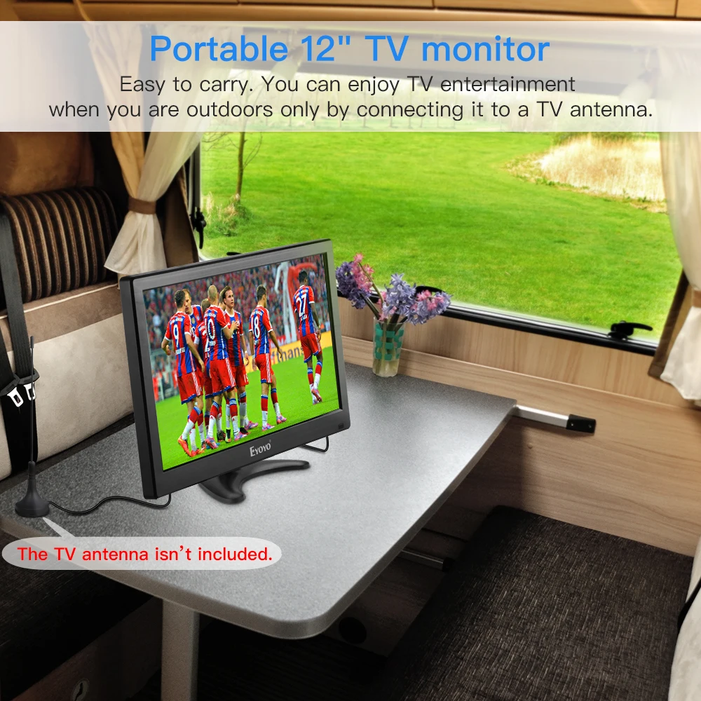 Eyoyo EM12T 1" 1920x1080 HDMI ТВ монитор портативный кухонный телевизор ...