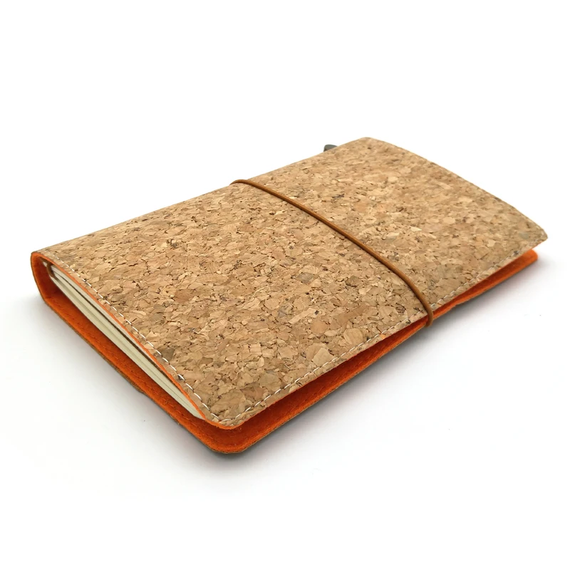 

A6 Cork Wood Notebook Handmade Traveler's Notebook Vintage Phellem Diary Journal Cloth Planner 3pcs Kraft Notebook Refilled