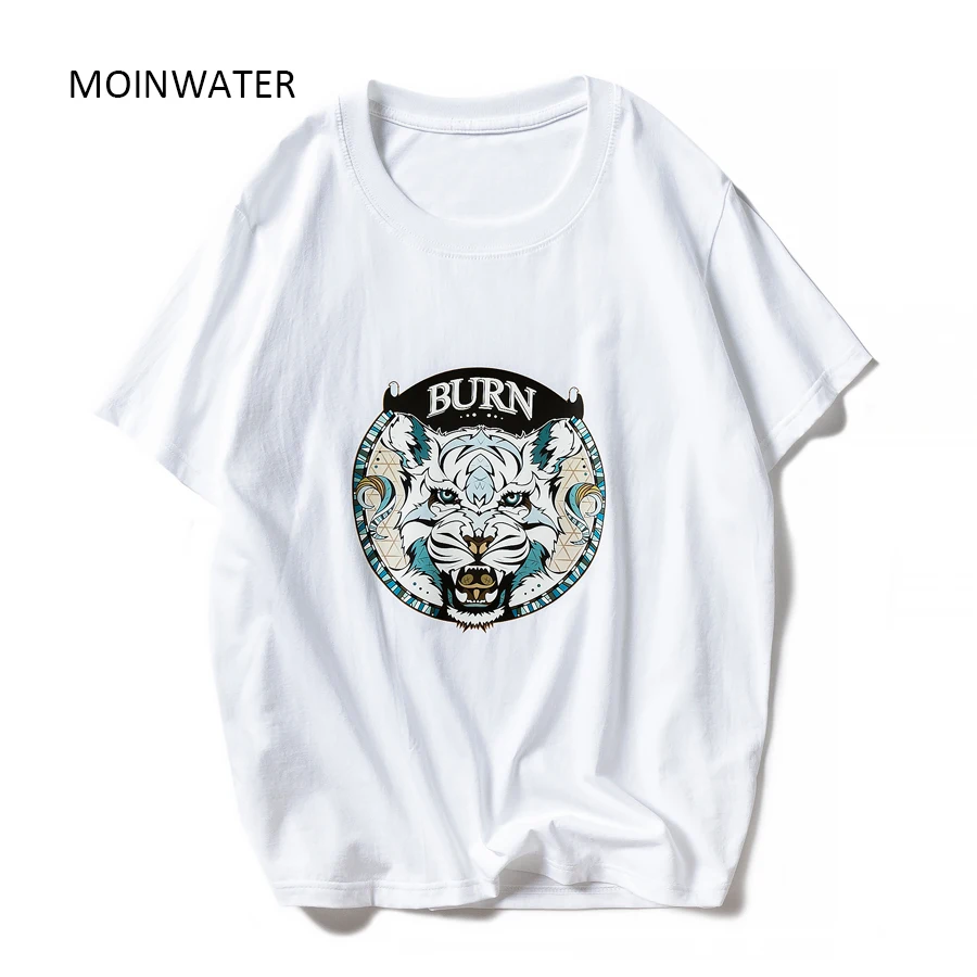 

MOINWATER 2019 New Summer T shirts Women Casual Tops White Black Cotton T-shirts Lady Tees Short Sleeve Female Tops MT1905