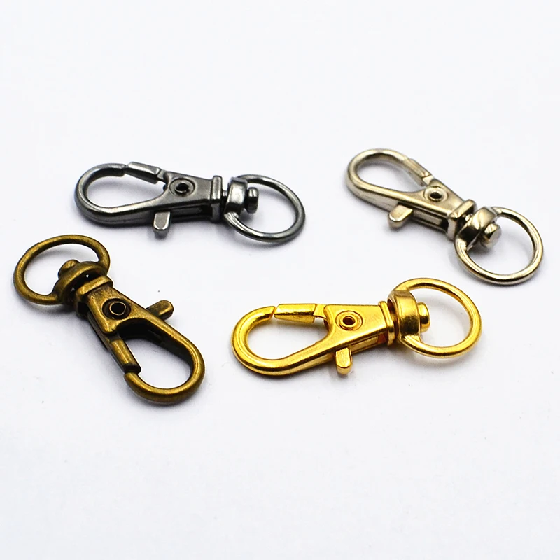 

Silver Swivel Lobster Clasp Findings Gold Bronze black Clips Key Hook Split Key Ring Clasps For Key chains Making accessories