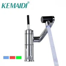 KEMAIDI RU Kitchen LED Faucet torneira da cozinha Cold&Hot Water Tap Faucet Vegetable Washing Basin Rotating Faucet Mixer
