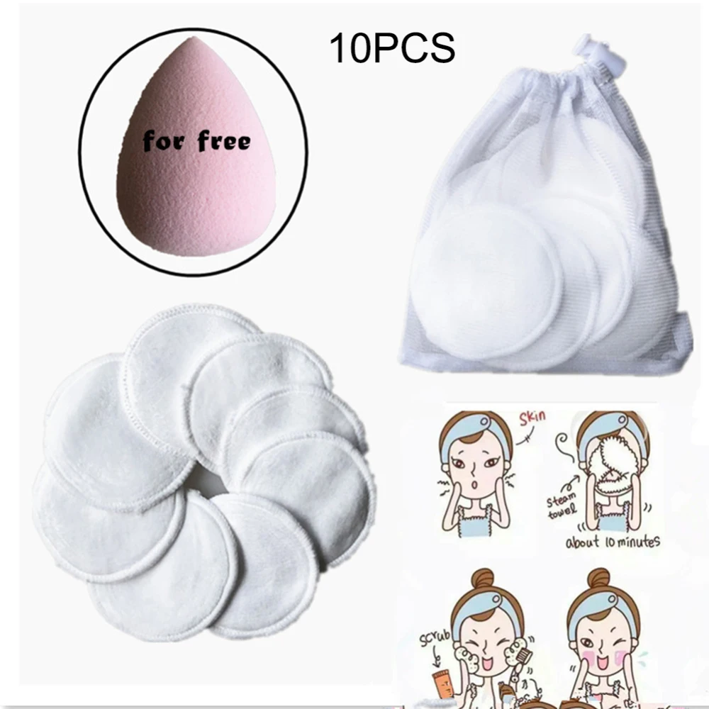 18 шт многоразовые салфетки для снятия макияжа 3 слоя моющаяся Подушечка для чистки лица с мешком для стирки