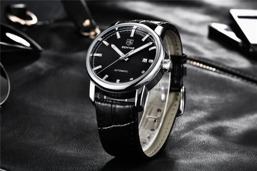 Новые мужские часы Benyar модные автоматические механические наручные часы для мужчин s водонепроницаемые спортивные часы Стальные часы для мужчин Relogio Masculino