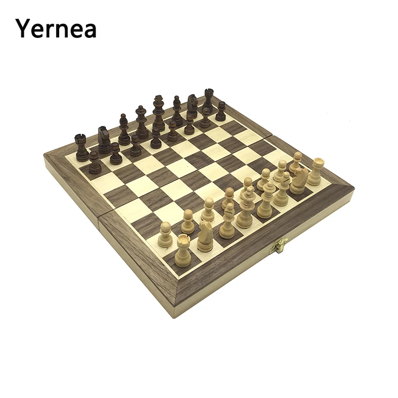 

Yernea Magnetic Chess Games Wooden Chessboard Chess Board Game Set Games Solid Wood Chess Pieces Magnetic Folding Chessboard