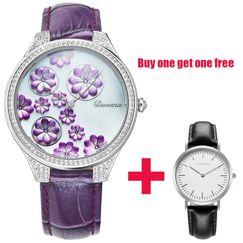 

2019 New Leather Belt Watches Woman Quartz Watch Ladies Waterproof Fashion Female Watch 3D Stereo Flower Luxury Relogio Feminino