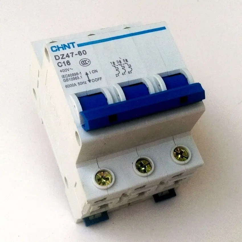 Автоматический мини выключатель CHINT C45N DZ47 60 3P C16A 400V MCB|circuit breaker|mini circuit breakercircuit breaker