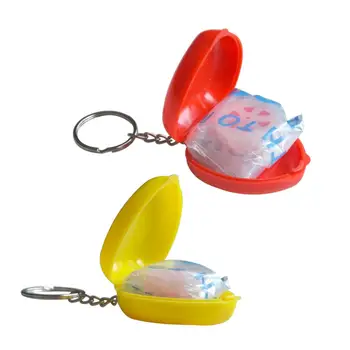 

55pcs CPR Face Shield CPR Masks KeyChian Rescue Mini Heart Box Red&Yellow