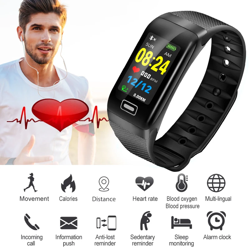 LIGE Smart Watch Sport Фитнес трекер сердечного ритма крови Давление IP67 смарт-браслет, шагомер IOS умный Браслет android браслет